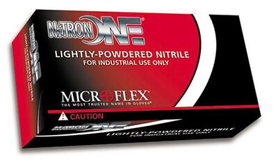 Microflex NO123L Lightly Powdered Nitrile Glove Size Large, 100 Box