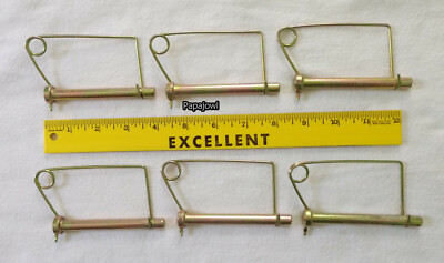 Six 6 Lynchpin Lot Single Coil Locking 3'' Useable Length 3/8'' Diameter Trailer