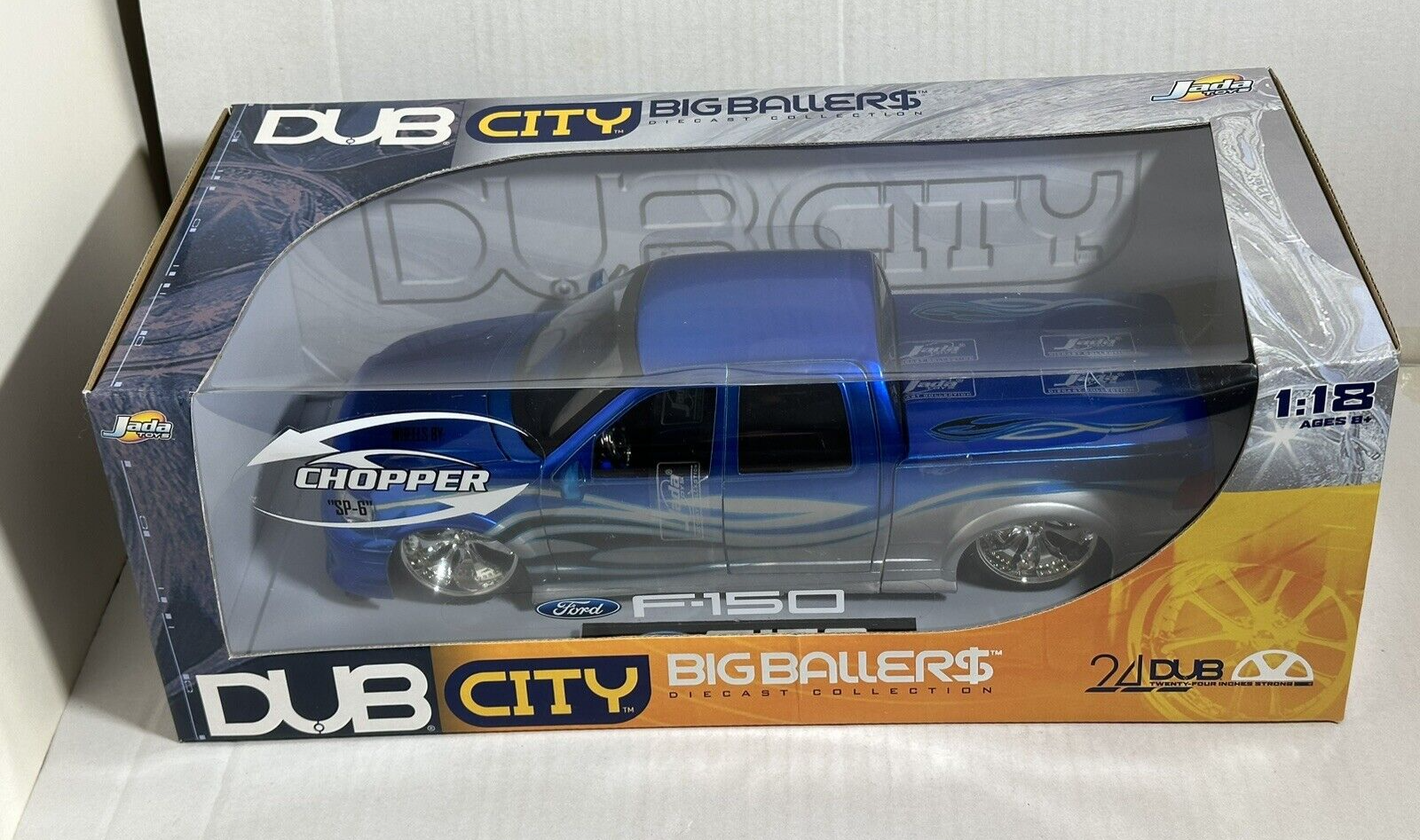 JADA DUB 2003 FORD F150 SUPERCREW BLUE 1:18 PICKUP TRUCK DIECAST