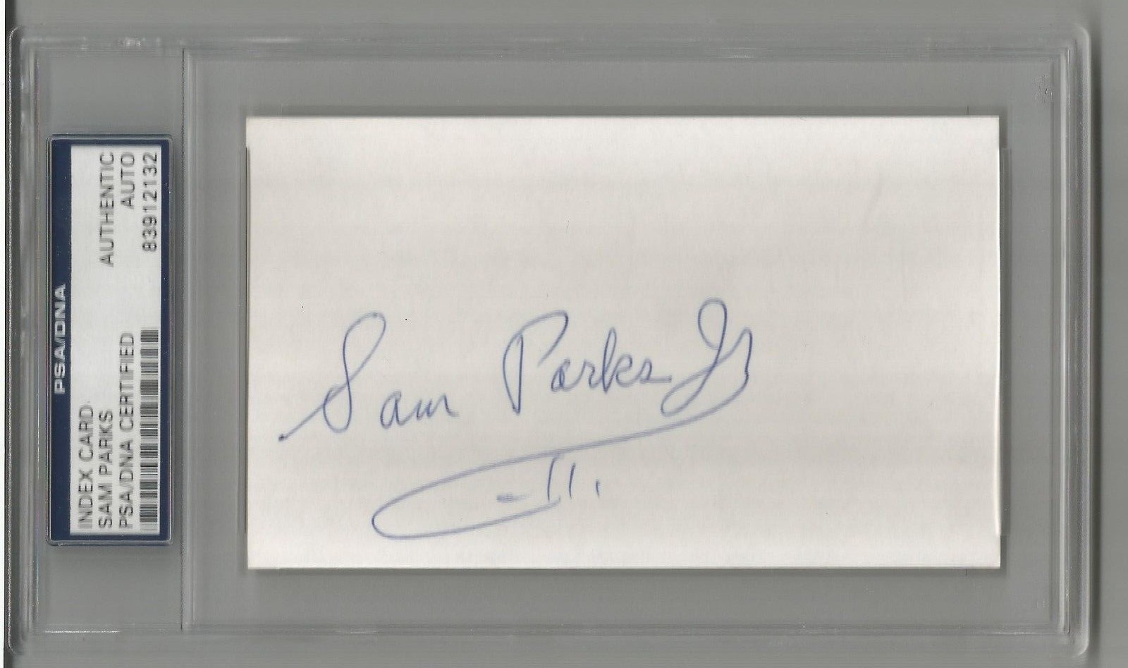 Sam Parks Jr. Autographed Signed Index Card PSA/DNA Authentication