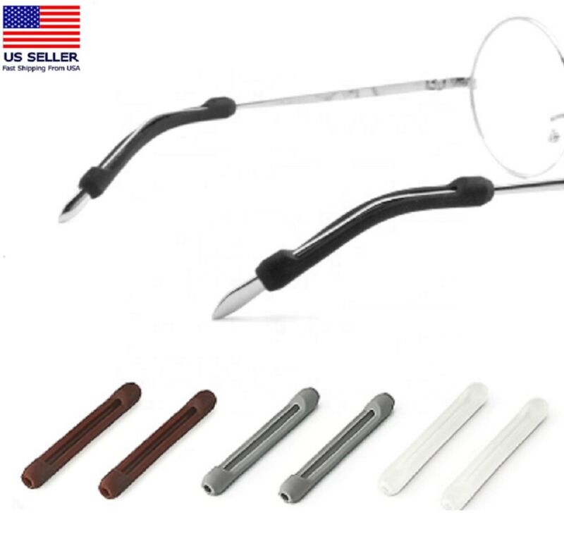 4-Pair Silicone Anti-Slip Eyeglass Ear Hooks - Sport Grip Cushions for Glasses