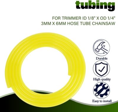 10 Feet (3-Meter) Petrol Fuel Line Hose I.D x O.D: 3/8'' x 1/4'' for Weed Whackers