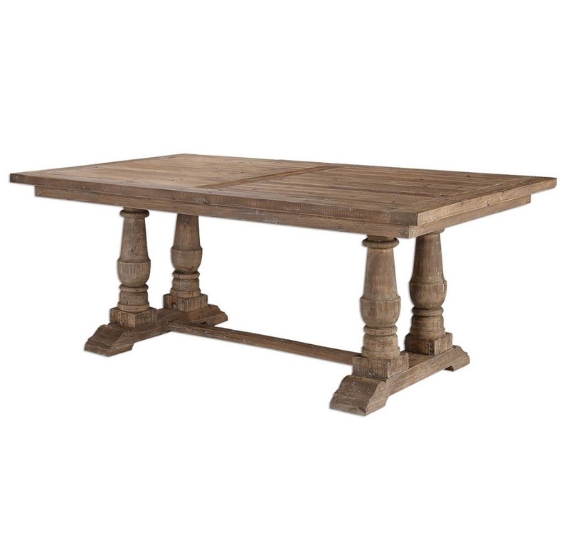 Stratford Dining Table Reclaimed Solid Wood Farmhouse Rustic ~ Uttermost