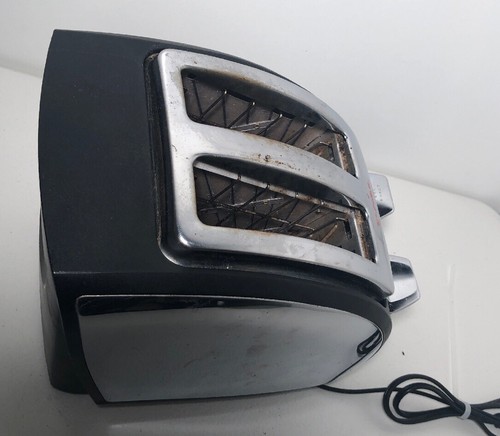 T-Fal Avante Black 2-Slot Oversize Toaster Model 8747.40 Stainless Steel Works