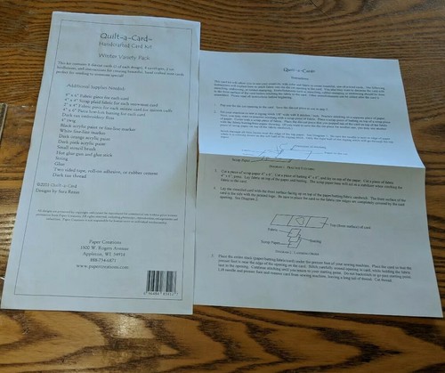 2001 QUILT-A-CARD WINTER VARIETY CHRISTMAS  HANDCRAFTED CARD MAKING KIT SET OF 8