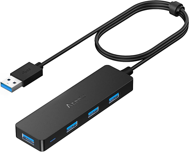 4-Port USB 3.0 Hub, Ultra-Slim USB Hub with 4Ft Extended Cab