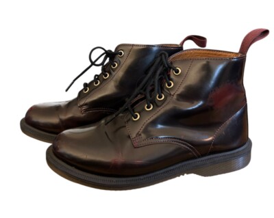 DR. MARTENS EMMELINE Boots Womens US 7 38 Burgundy Cherry 5-Eye AW004 Rare
