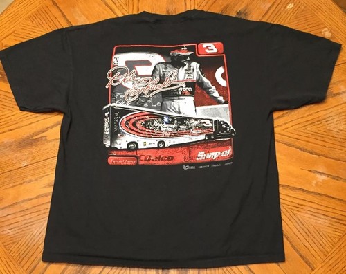vintage 90s Dale Earnhardt Black T-Shirt The Man Sz L NASCAR USA made