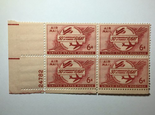 小さな本 U.S. AIRMAIL STAMPS C47 - 1953 6c Airmail Powered Flight - Mystic Stamp Company