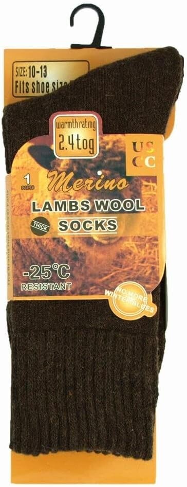 6 Pairs Mens Merino Lambs Wool Boots Winter Heavy Duty Thermal Warm Socks 10-13
