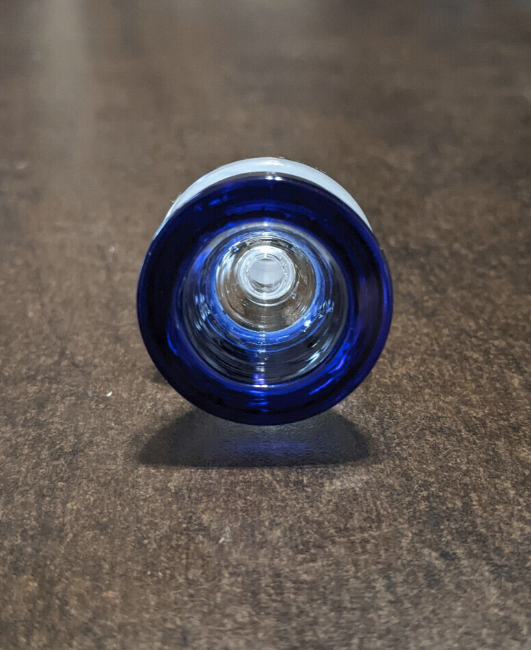 14mm Glass Round Slide BOWL Male for Glass Water Pipe Bong BLUE (1 - ONE)