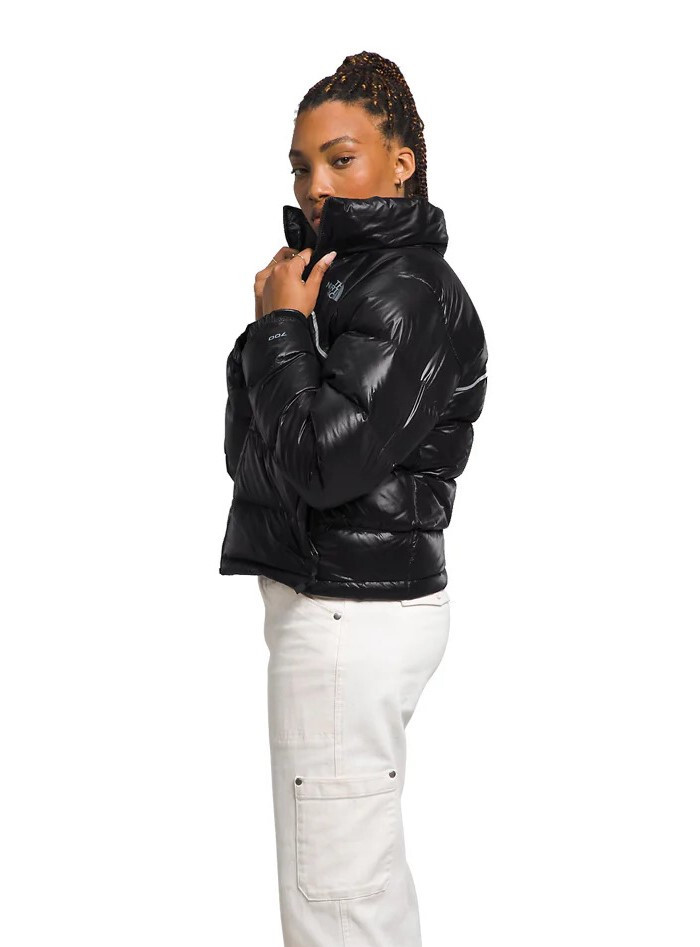 Pre-owned The North Face Women's  Retro Nuptse 2000 Short Crop 700-down Jacket, Black,