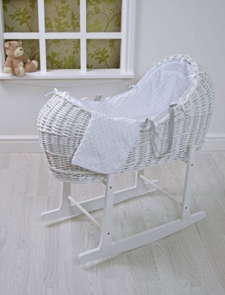 White wicker moses basket and wooden stand Mothercare in Coatbridge, North Lanarkshire Gumtree