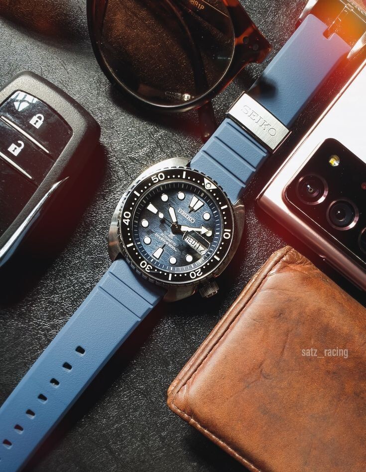 Pre-owned Seiko Prospex Srpf77k1 'king Turtle' Dark Mantaray Edition Automatic Men Watch