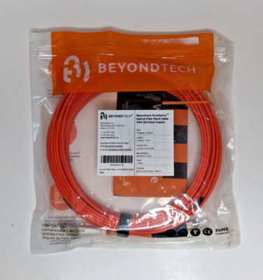 Beyondtech 10m LC/UPC To ST/UPC Fiber Patch Cable OM2 50-125um Duplex