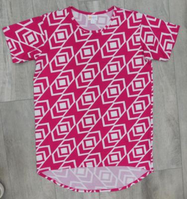 Lularoe KIDS Irma Size 14 Hot pink white eBay