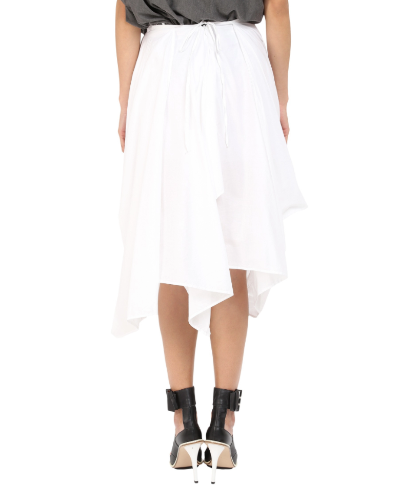 Pre-owned Vivienne Westwood L102401 Women's White Asymmetrical Hem Midi Skirt Size 42
