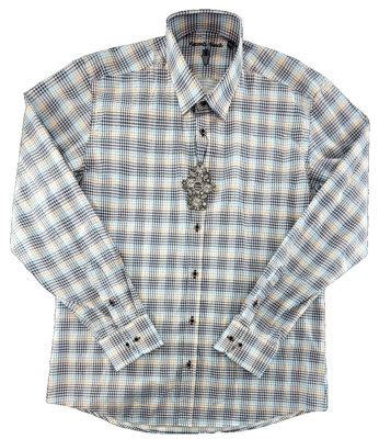 Visconti Black Men's SZ S LS Woven cotton Button up shirt Plaid