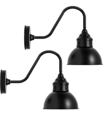 Outdoor Barn Light Fixtures, 2 Pack Farmhouse Gooseneck Exterior Wall Lantern