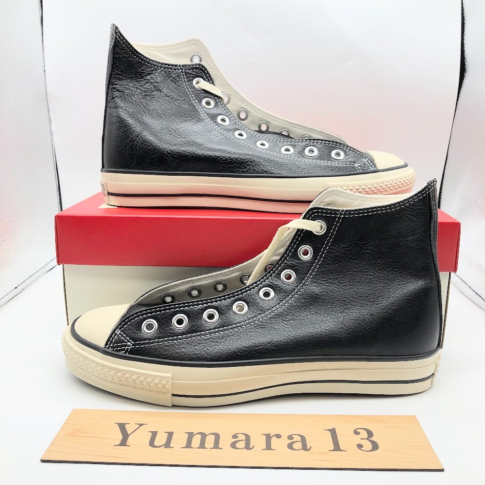 Pre-owned Converse Leather All Star J Hi Black Made In Japan 31312810 Men's Size