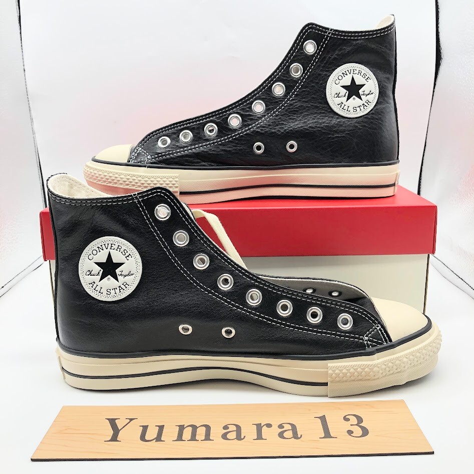 Pre-owned Converse Leather All Star J Hi Black Made In Japan 31312810 Men's Size