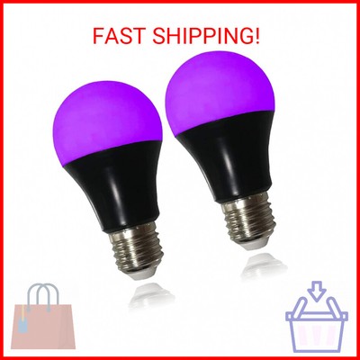 CICINY UV LED Black Light Bulbs 2 Pack, A19 E26 8W Blacklight Bulb for Glow in T