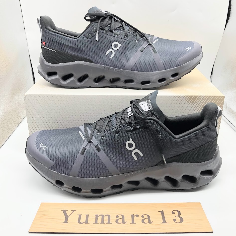 Pre-owned On Cloudsurfer Trail Waterproof Black Eclipse 3me10270106 Men's Size