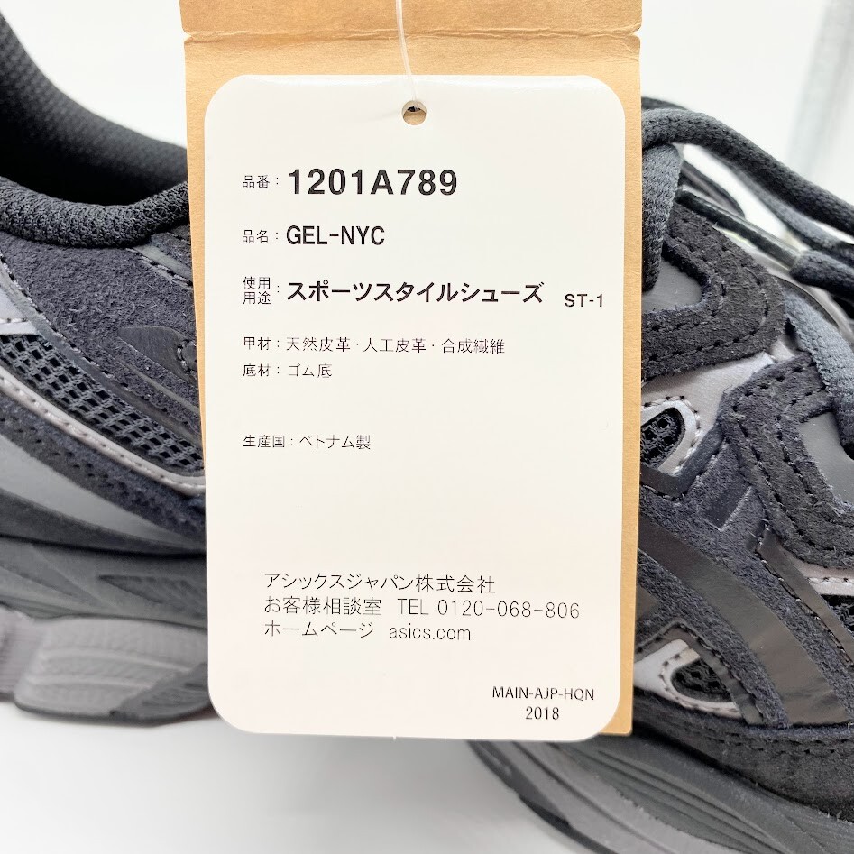 Pre-owned Asics Gel-nyc Black Graphite Grey 1201a789-020 Men's Size