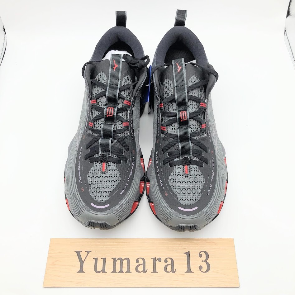 Pre-owned Mizuno Wave Prophecy 13 Running Dark Gray J1gc2400 52 Men's Size