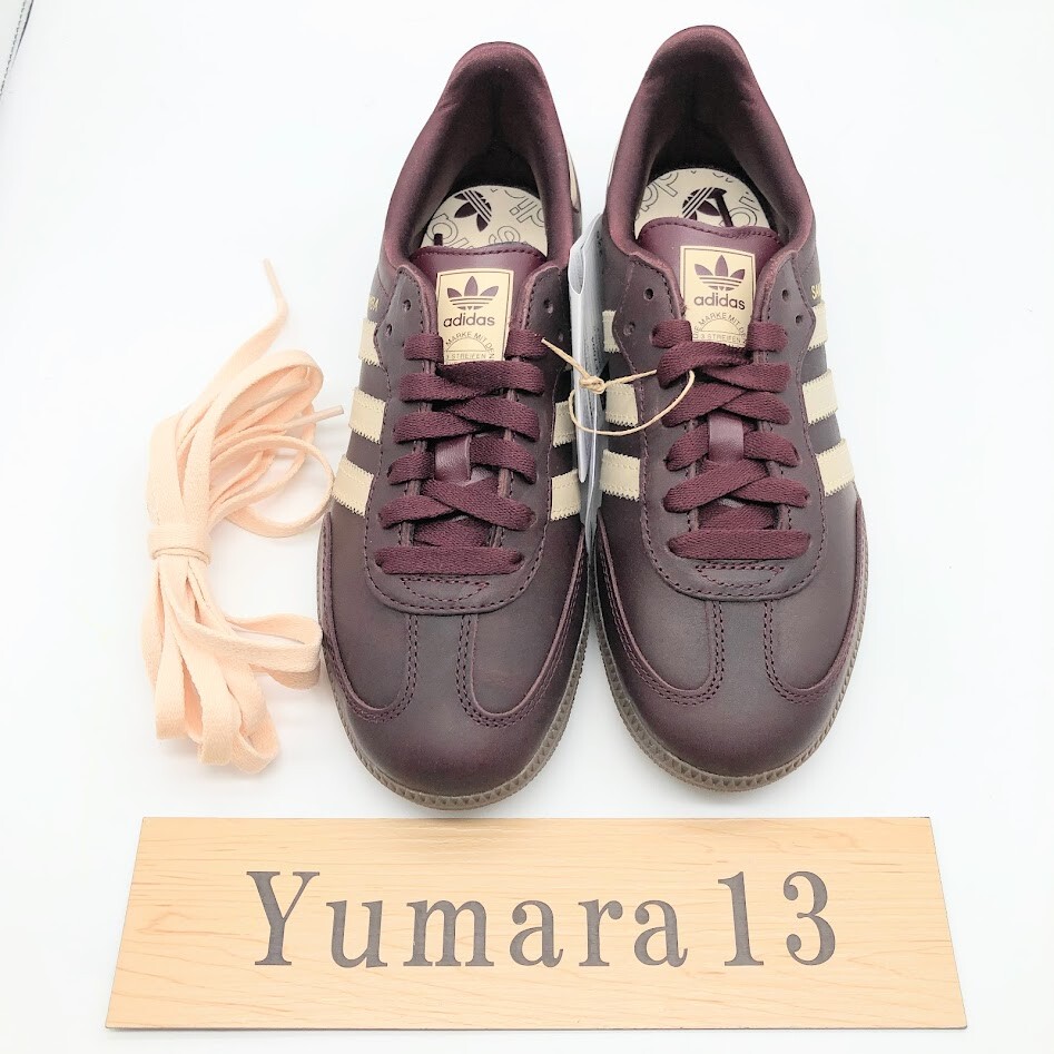 Pre-owned Adidas Originals Wmns Samba Og Maroon Crystal Sand Gold If7004 Women's Size In Red