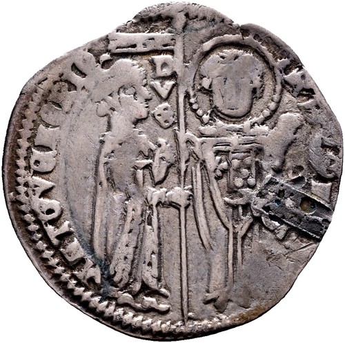 VENEZIA REPUBBLICA Grosso RARO Doge Antonio Venier (1382-1400) ARGENTO - Picture 2 of 4