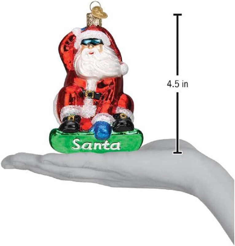 Ornaments Snowboarding Santa Glass Blown Ornaments for Christmas Tree