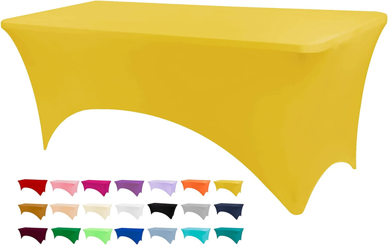 Table Covers for 6 Foot Tables, Spandex Table Covers 6Ft, Black Table Cloths Rec