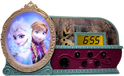 Disney Frozen Night Glow ''Let It Go'' Musical Light Up Alarm Clock Pre-Owned Good