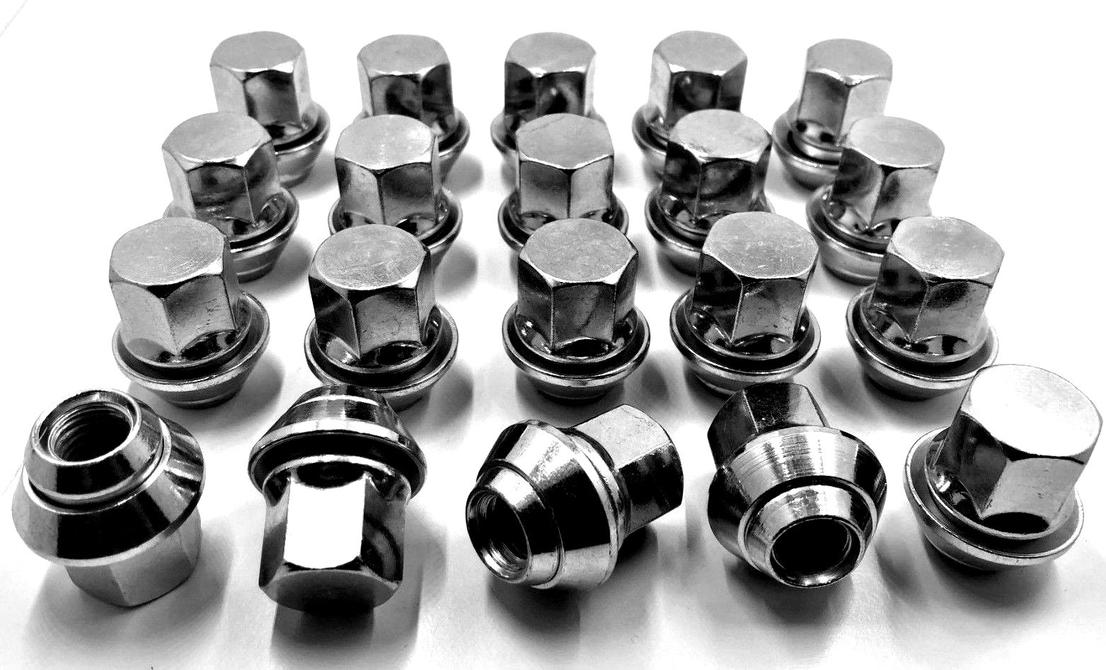 20 X Aleación Tuercas De Rueda Negro M12 X 1.5 19MM Hex Para Ford Transit Conectar Perno 3