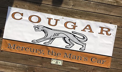 MERCURY COUGAR   Garage Banner Sign (Large 2'x5')