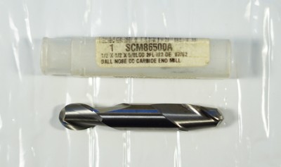 Carbide 2 Flute Ball End Mill 1/2  Dia 5/8  LOC Double Ended New