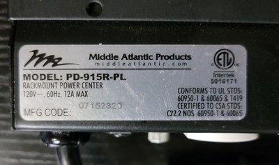 Middle Atlantic  PD-915R-PL