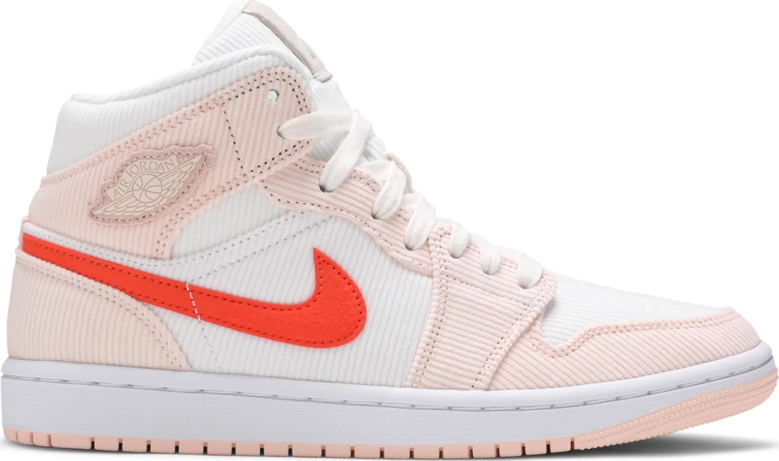

Nike WMNS Air Jordan 1 Mid SE Corduroy White Orange Quartz DA8009-108 женские 7, Белый, Air Jordan 1