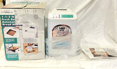 WHITE WESTINGHOUSE FRESH BAKE AUTOMATIC BREAD MAKER 1-1/2 LB WHITE WTR4400