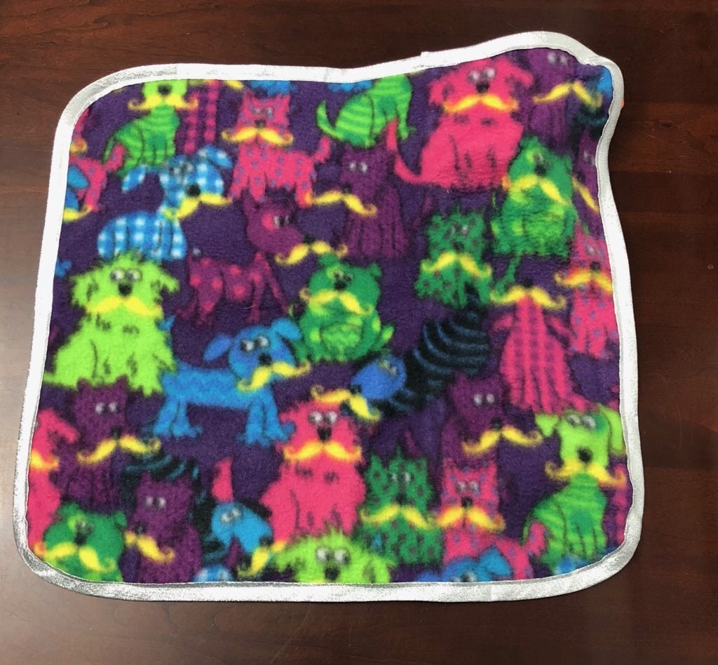 Purple Fleece Puppy Comfort Security Blanket with Dog Toy