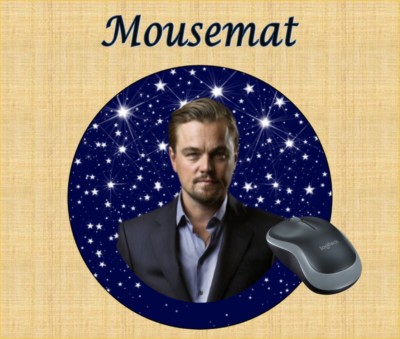 TOP HOLLYWOOD ACTOR ROUND MOUSEMAT CAN BE PERSONALISED FREE OF CHARGE
