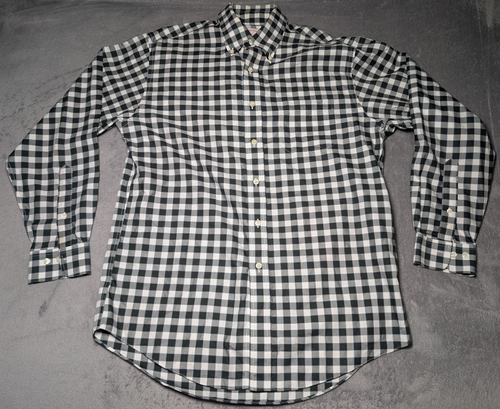 Brooks Brothers Mens Original Polo Shirt Medium Collared Button Down Plaid 346