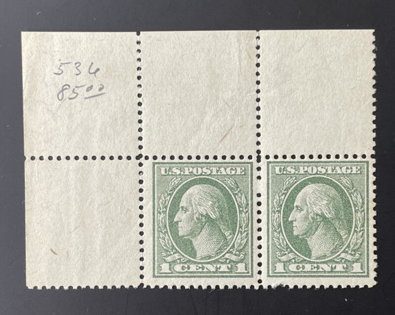 Us Stamps; Scott #536  Offset Issues 1c Washington 1919 M Og Nh $85 Vf