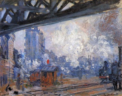 The Gare Saint-Lazare by Monet, 40x50IN Rolled Canvas Home Decor Wall Print