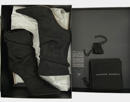 Pre-owned Giuseppe Zanotti $886  Women's Black Braquel Slouchy Boot Shoe Sz Eu 37.5/us 7.5