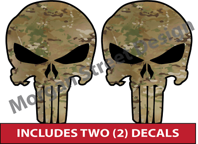 Two (2) Yeti Multicam Army Punisher 2.75” Phone Yeti Decal Sticker
