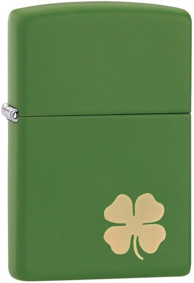 Zippo Four Leaf Clover Green Matte 21032 | eBay