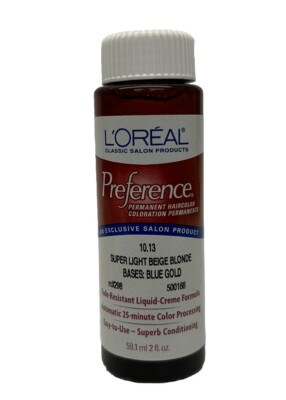 LOREAL PREFERENCE Permanent Hair Color Liquid Super Light Beige Blonde 10.13 2Oz