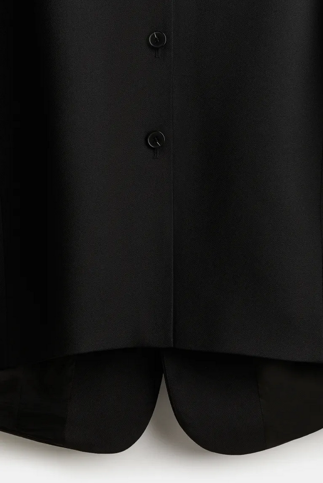 Pre-owned H&m Rokh Button-detail Wool Blazer For Men (black) Fast Ship